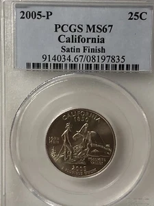 2005-P California State California Quarter PCGS MS-67 Satin Finish - Picture 1 of 3