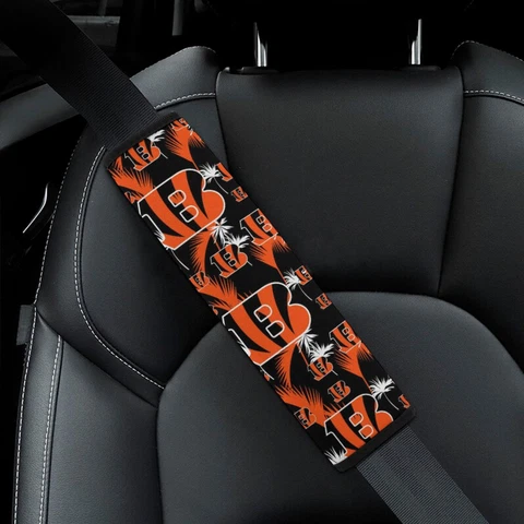 2pcs Cincinnati Bengals Car Seat Belt Pad Hawaii Print The Shoulder Pad Cover Cover