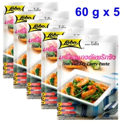 Tempero tailandês pasta de curry para fritar lobo cozinhar comida tailandesa autêntica 60 g x 5 - Imagem 1 de 4