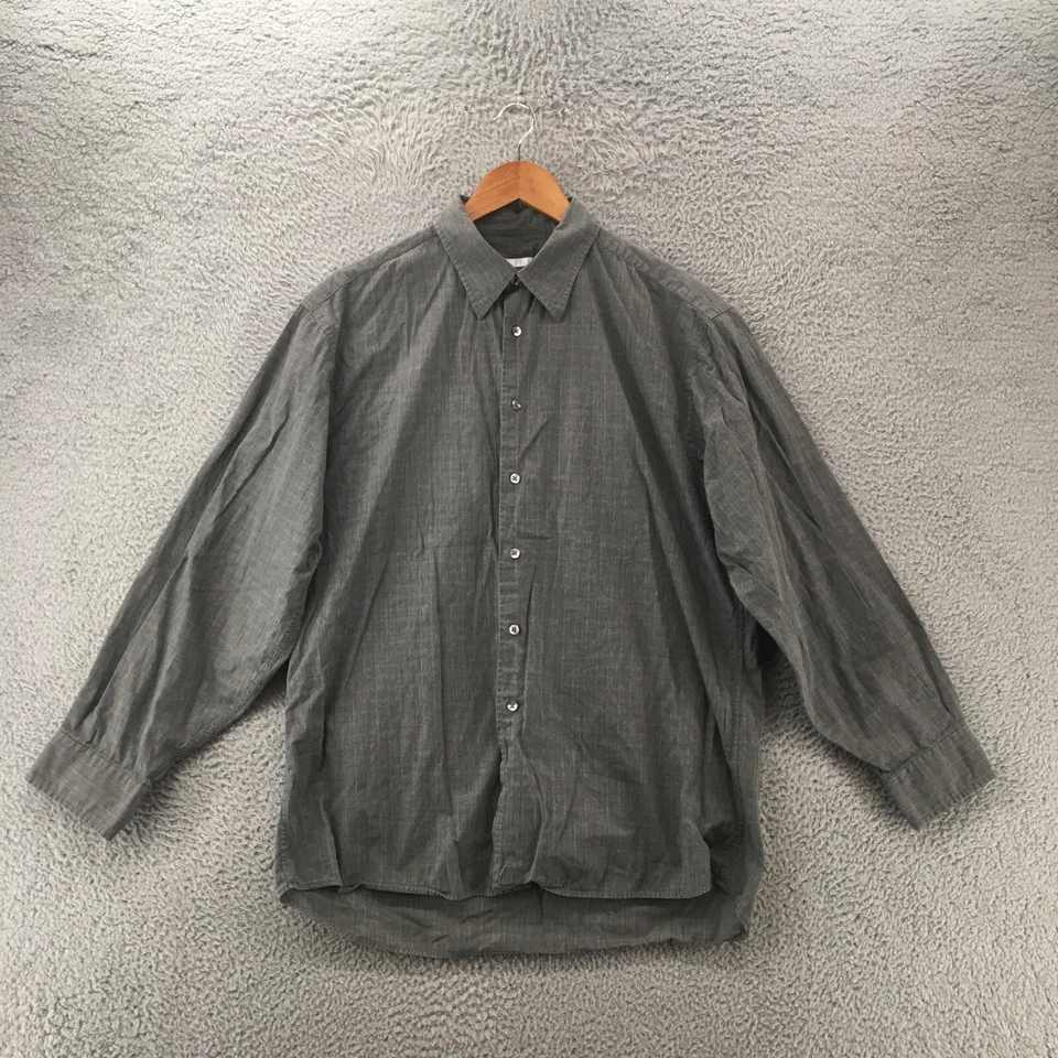 Halogen Button Up Shirt Top Mens Large Gray Dolman Long Sleeve Collared Casual - Image 1 of 4