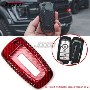 Funda protectora de llavero rojo carbono para Ford F150 F-150 Raptor Bronco 2018-2023 - Imagen 1 de 9