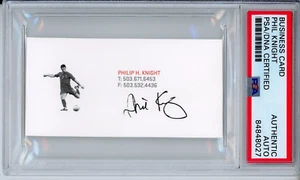 BIGLIETTO DA VISITA FIRMATO PHIL KNIGHT NIKE CEO PSA DNA COA AUTOGRAFATO Ronaldo Immagine - Foto 1 di 2