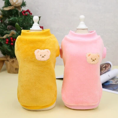 Dog Pet Fleece Clothes Cat Warm Sweater Coat Winter Puppy Jacket Apparel TShirt↔ - Image 1 of 4