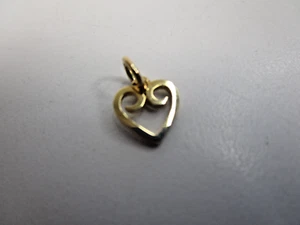 JAMES AVERY RETIRED 14K GOLD OPEN HEART SCROLL CHARM PENDANT - Picture 1 of 5