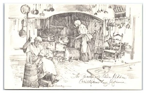Boceto de la cocina del gobernador en Williamsburg Virginia Charles H. Tarjeta postal excesiva - Imagen 1 de 2