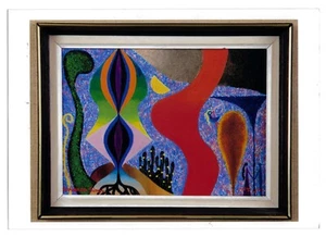 Yochanan Simon יוחנן סימון pintura vintage obra de arte foto original 8,5x6"" - Imagen 1 de 2
