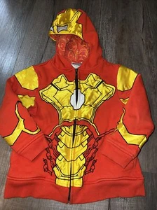 Boys Nordstrom Marvel Iron Man Red Costume Zip-Up Hooded Sweathshirt Hoodie - Picture 1 of 5