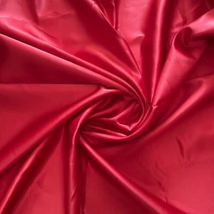 Solid Print Red Solid Shiny Satin Fabric - By the Yard - Picture 1 of 1
