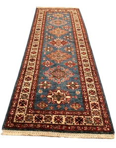 189 x 67cm Vintage Handmade Afghan Carpet Hallway Runner Kazak Oriental Wool Rug - Picture 1 of 24