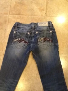 Miss Me Women Boot Cut Jeans 26 Blue Denim Stretch - Picture 1 of 6