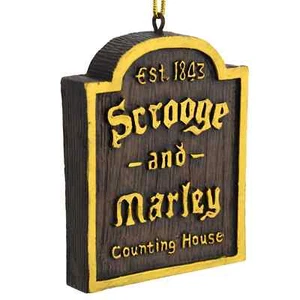 Ein Weihnachtslied Scrooge & Marley Zählhaus Schild Ornament Weihnachtsgeschichte - Bild 1 von 5