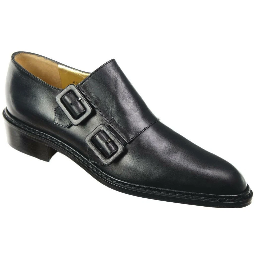 NUEVO WALTER STEIGER Monje Zapatos Mocasines Talla 6 B Hecho a Mano ITALIA Doble Correa Cuero Foto 1 de 1