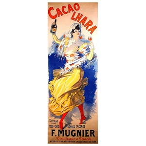 IMÁN NEVERA póster publicitario de cacao Lhara, 1890 Jules Cheret Art Nouveau mini regalo - Imagen 1 de 7