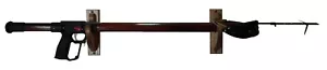 Oak Wooden Fishing Pole Rack Rod Rests Speargun Holder Finished Wall Hooks - Picture 1 of 2