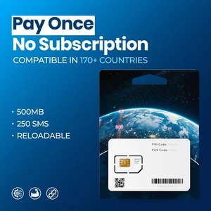 Global IoT SIM Card – Lifetime Active Service, 500MB Data - Picture 1 of 4