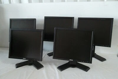 LOT-5 Dell 1708FP P170Sf LCD Monitor 17" BLACK USB Hub DVI VGA VMPX3 YVG53 C182J - Image 1 of 4