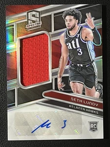 2023-24 Panini Spectra Seth Lundy RC #d /199 RPA Rookie Patch Auto Atlanta Hawks - Picture 1 of 3