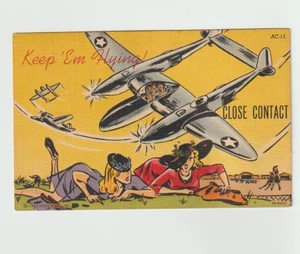CT Air Corps Comics Postcard Military Keep 'Em Flying AC-15 Unposted - Picture 1 of 2