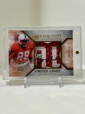 2013 Jerry Rice Exquisite Limited Logos /10 Jersey Patch Auto Rare Signed HOF - Image 1 of 3