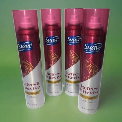 4 Suave  Essentials Dry Shampoo Refresh & Revive Spray 4.3 OZ Absorbs Oil - Image 1 of 4