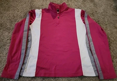 Spyder Neon Pink Quarter Zip Athletic Long Sleeve Top Women's Size Medium — 第 1/4 张图片