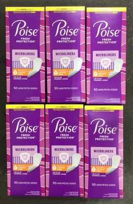 Poise Fresh Protection Long Microliners Lightest Absorbency 300 Count (60 X 5j