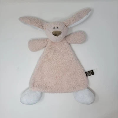 Demdaco плоский кролик милый плюшевый погремушка безопасности одеяло розовый Nat & Jules - Изображение 1 из 4