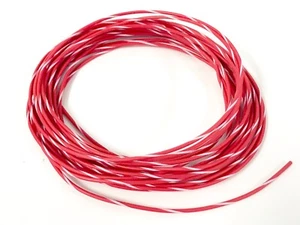 14 ga GAUGE GXL AUTOMOTIVE HIGH TEMP COPPER WIRE - 25 FT RED W/ WHITE STRIPE USA - Picture 1 of 1