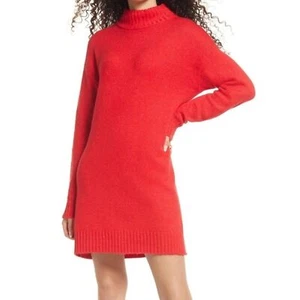 Nordstrom BP Turtleneck Sweater Dress Red XS - Picture 1 of 7