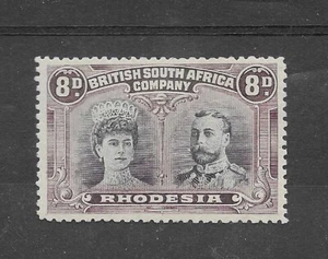 RHODESIA 1910-13, KGV,  8d grey-purple & dull purple* Perf  13½. SG 185a, MINT - Picture 1 of 2