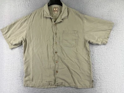 Tommy Bahama Shirt Men Extra Large Beige 100% Silk Button Up Hawaiian Camp - Image 1 of 4