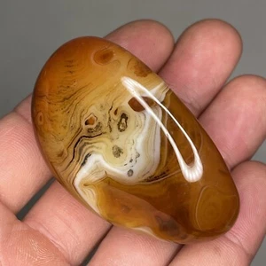 TOP Beautiful 65g Natural Polished Silk Banded Lace Agate Crystal Madagascar - Picture 1 of 7