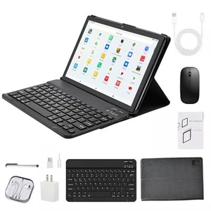 10 In Android 11 Deca core 4G Tablet Computer PC Wifi Bundle Keyboard Case 256GB - Picture 1 of 18