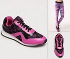 BEBE LOGO ATHLETIC SNEAKERS Pink Black Tennis Shoes Women NEW 