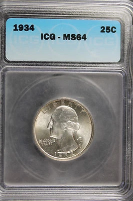 1934 ICG MS64 Washington Quarter!! #B006 - Image 1 of 2