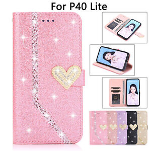 Diamond Glitter Love Wallet Phone Case for Huawei P40 P30 P20 P9 Lite Mate 10 20