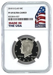 2010 S Kennedy Clad Half Dollar NGC PF69 Ultra Cameo Made In USA Holder - Picture 1 of 2