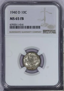 1940-D Mercury Dime 10c NGC MS65 FB - Picture 1 of 2