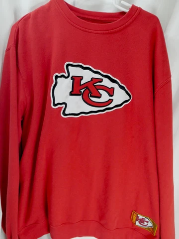 Majestic Kansas City Chiefs Crewneck Knit Sweater Embroidered Mens 2XL Red Cover