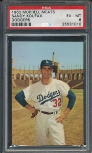 1960 Morrell Meats - Sandy Koufax HOF - PSA 6 EX-MT - Picture 1 of 2