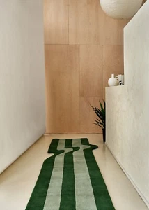 Alfombra Corredor Abstracta Moderna A Mano 100% Lana Mejor Decoración del Hogar Regalo - Imagen 1 de 11