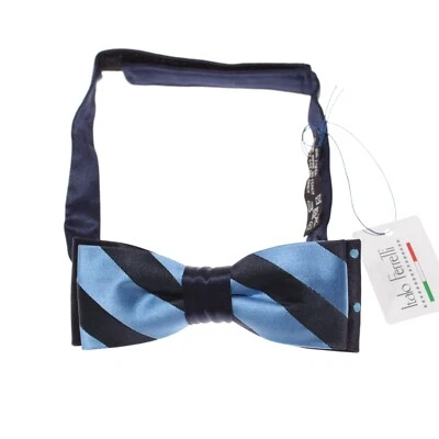 Pajarita Italo Ferretti nueva con etiquetas tamaño ajustable en azul claro y oscuro 100 % seda Foto 1 de 4
