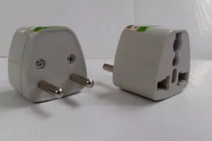 2-Round Pin Travel Universal Adapter Plug Type C Asia Europe 2-Pack New - Picture 1 of 2