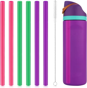 6Pcs Straws for Owala Freesip 24Oz 32Oz, Reusable Plastic Straws with Cleaning B - Picture 1 of 7