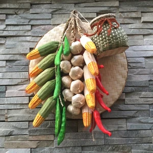 UK 1 Bunch Artificial Fake Vegetable DIY Kitchen Garden Hanging Decor Prop Home - Picture 1 of 11