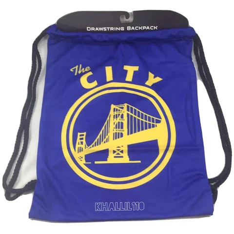 NBA Golden State Warriors Polyester Drawstring Backpack-City Cover