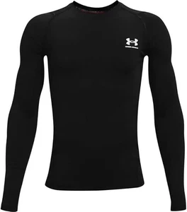 Under Armour Boys Heatgear Long Sleeve Fitted Shirt, Black, YXL - Picture 1 of 2