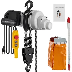 1500W Electric Chain Hoist 1 Ton,2200lb Single Phase Overhead Crane 10ft Lifting - Picture 1 of 9
