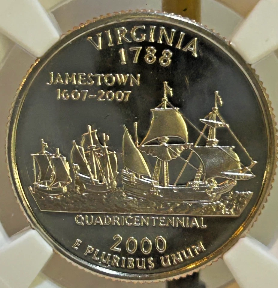 2000-S Clad Virginia, Washington Quarter PF70 UC by NGC, Beautiful Coin - Image 1 of 4