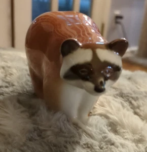 Vintage USSR Soviet Russian Lomonosov Porcelain Figurine - Raccoon - Picture 1 of 5